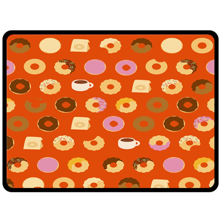 Coffee Donut Cakes Fleece Blanket (Large) 