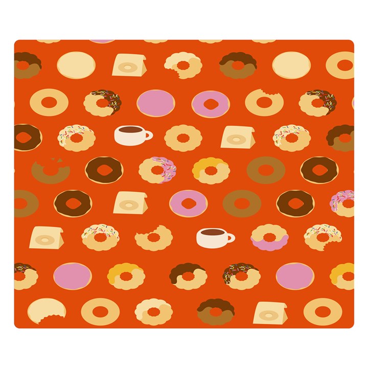 Coffee Donut Cakes Double Sided Flano Blanket (Small) 