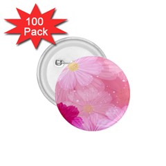 Cosmos Flower Floral Sunflower Star Pink Frame 1 75  Buttons (100 Pack)  by Mariart