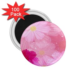 Cosmos Flower Floral Sunflower Star Pink Frame 2 25  Magnets (100 Pack)  by Mariart