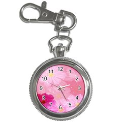 Cosmos Flower Floral Sunflower Star Pink Frame Key Chain Watches by Mariart