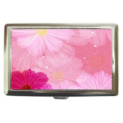 Cosmos Flower Floral Sunflower Star Pink Frame Cigarette Money Cases by Mariart