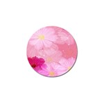 Cosmos Flower Floral Sunflower Star Pink Frame Golf Ball Marker Front