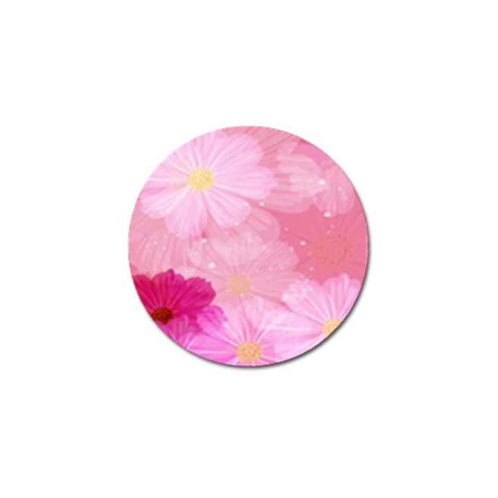 Cosmos Flower Floral Sunflower Star Pink Frame Golf Ball Marker