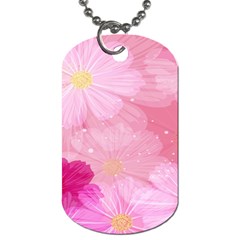 Cosmos Flower Floral Sunflower Star Pink Frame Dog Tag (two Sides) by Mariart