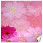 Cosmos Flower Floral Sunflower Star Pink Frame Canvas 20  x 20   19 x19.27  Canvas - 1