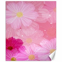 Cosmos Flower Floral Sunflower Star Pink Frame Canvas 20  X 24   by Mariart