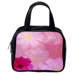 Cosmos Flower Floral Sunflower Star Pink Frame Classic Handbags (One Side) Front