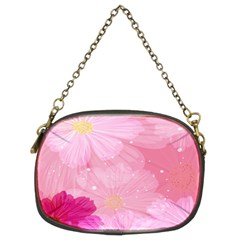 Cosmos Flower Floral Sunflower Star Pink Frame Chain Purses (two Sides) 