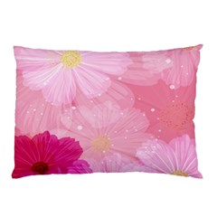 Cosmos Flower Floral Sunflower Star Pink Frame Pillow Case by Mariart