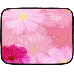 Cosmos Flower Floral Sunflower Star Pink Frame Double Sided Fleece Blanket (mini) 