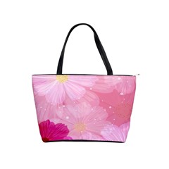 Cosmos Flower Floral Sunflower Star Pink Frame Shoulder Handbags by Mariart