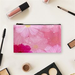 Cosmos Flower Floral Sunflower Star Pink Frame Cosmetic Bag (small)  by Mariart