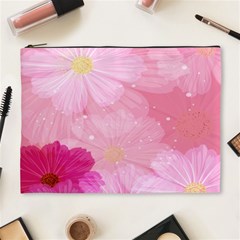 Cosmos Flower Floral Sunflower Star Pink Frame Cosmetic Bag (xl) by Mariart