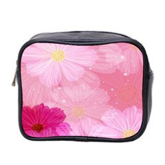 Cosmos Flower Floral Sunflower Star Pink Frame Mini Toiletries Bag 2-side by Mariart