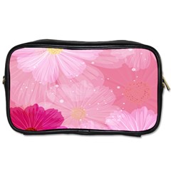 Cosmos Flower Floral Sunflower Star Pink Frame Toiletries Bags 2-side by Mariart