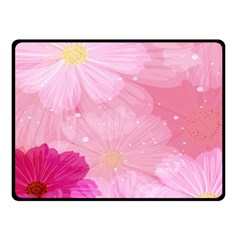 Cosmos Flower Floral Sunflower Star Pink Frame Fleece Blanket (small)