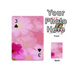 Cosmos Flower Floral Sunflower Star Pink Frame Playing Cards 54 (Mini)  Front - Spade3