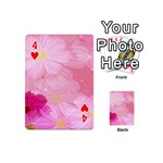 Cosmos Flower Floral Sunflower Star Pink Frame Playing Cards 54 (Mini)  Front - Heart4