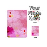 Cosmos Flower Floral Sunflower Star Pink Frame Playing Cards 54 (Mini)  Front - Diamond3