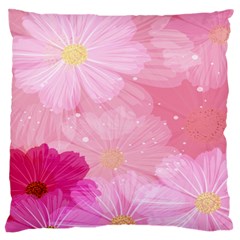 Cosmos Flower Floral Sunflower Star Pink Frame Large Cushion Case (one Side) by Mariart