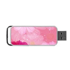 Cosmos Flower Floral Sunflower Star Pink Frame Portable Usb Flash (two Sides) by Mariart