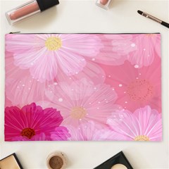 Cosmos Flower Floral Sunflower Star Pink Frame Cosmetic Bag (xxl)  by Mariart