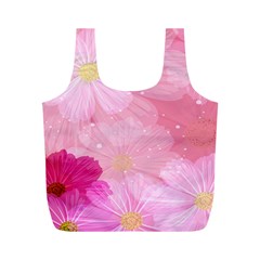 Cosmos Flower Floral Sunflower Star Pink Frame Full Print Recycle Bags (m) 