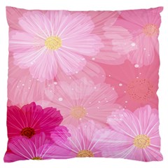 Cosmos Flower Floral Sunflower Star Pink Frame Standard Flano Cushion Case (two Sides) by Mariart