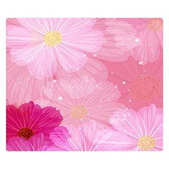 Cosmos Flower Floral Sunflower Star Pink Frame Double Sided Flano Blanket (small) 