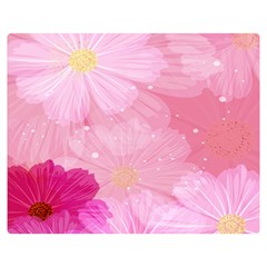 Cosmos Flower Floral Sunflower Star Pink Frame Double Sided Flano Blanket (medium) 