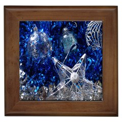 Christmas Silver Blue Star Ball Happy Kids Framed Tiles