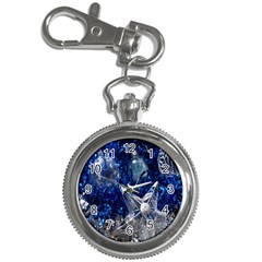 Christmas Silver Blue Star Ball Happy Kids Key Chain Watches by Mariart