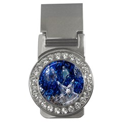 Christmas Silver Blue Star Ball Happy Kids Money Clips (cz)  by Mariart