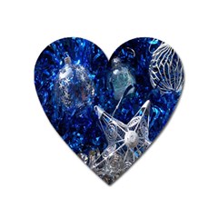 Christmas Silver Blue Star Ball Happy Kids Heart Magnet