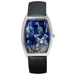 Christmas Silver Blue Star Ball Happy Kids Barrel Style Metal Watch