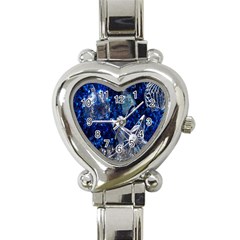 Christmas Silver Blue Star Ball Happy Kids Heart Italian Charm Watch