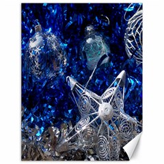 Christmas Silver Blue Star Ball Happy Kids Canvas 18  x 24  