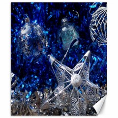 Christmas Silver Blue Star Ball Happy Kids Canvas 20  x 24  