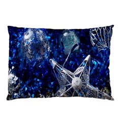 Christmas Silver Blue Star Ball Happy Kids Pillow Case