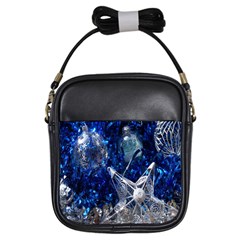 Christmas Silver Blue Star Ball Happy Kids Girls Sling Bags