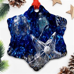 Christmas Silver Blue Star Ball Happy Kids Ornament (Snowflake)