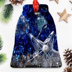 Christmas Silver Blue Star Ball Happy Kids Ornament (Bell)