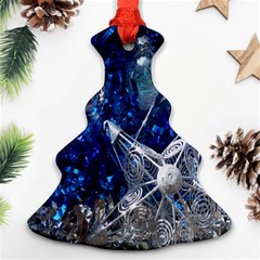 Christmas Silver Blue Star Ball Happy Kids Christmas Tree Ornament (two Sides)