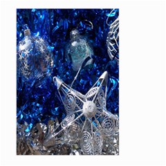 Christmas Silver Blue Star Ball Happy Kids Large Garden Flag (two Sides) by Mariart