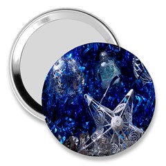 Christmas Silver Blue Star Ball Happy Kids 3  Handbag Mirrors