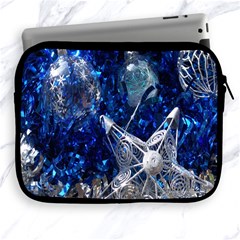 Christmas Silver Blue Star Ball Happy Kids Apple iPad 2/3/4 Zipper Cases