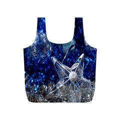 Christmas Silver Blue Star Ball Happy Kids Full Print Recycle Bags (S) 