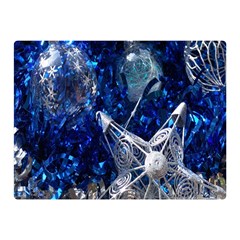 Christmas Silver Blue Star Ball Happy Kids Double Sided Flano Blanket (Mini) 