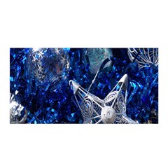 Christmas Silver Blue Star Ball Happy Kids Satin Wrap